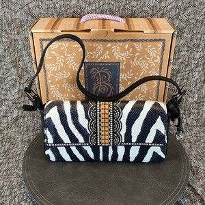 Brighton Tarina Baquette Bag Python Zebra Print purse